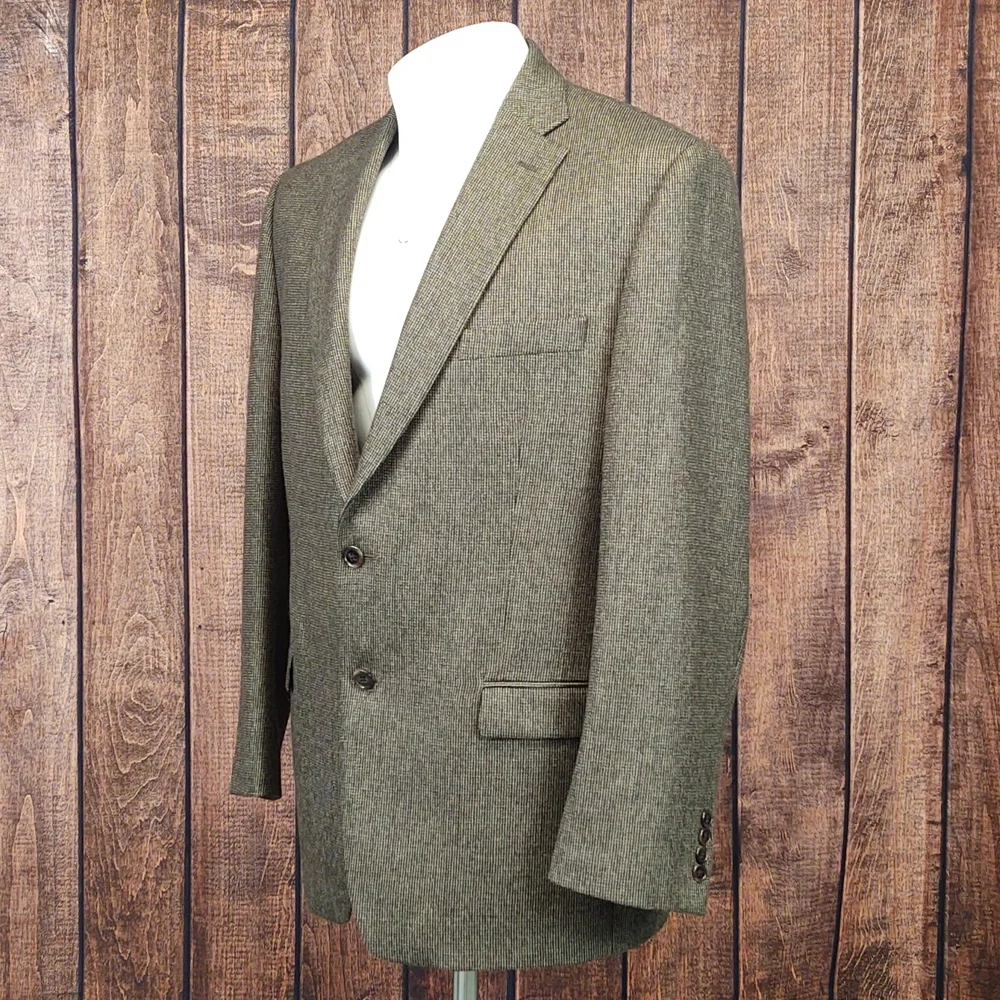 2 Button Light Brown Tweed Single Vent Blazer Excellent Condition